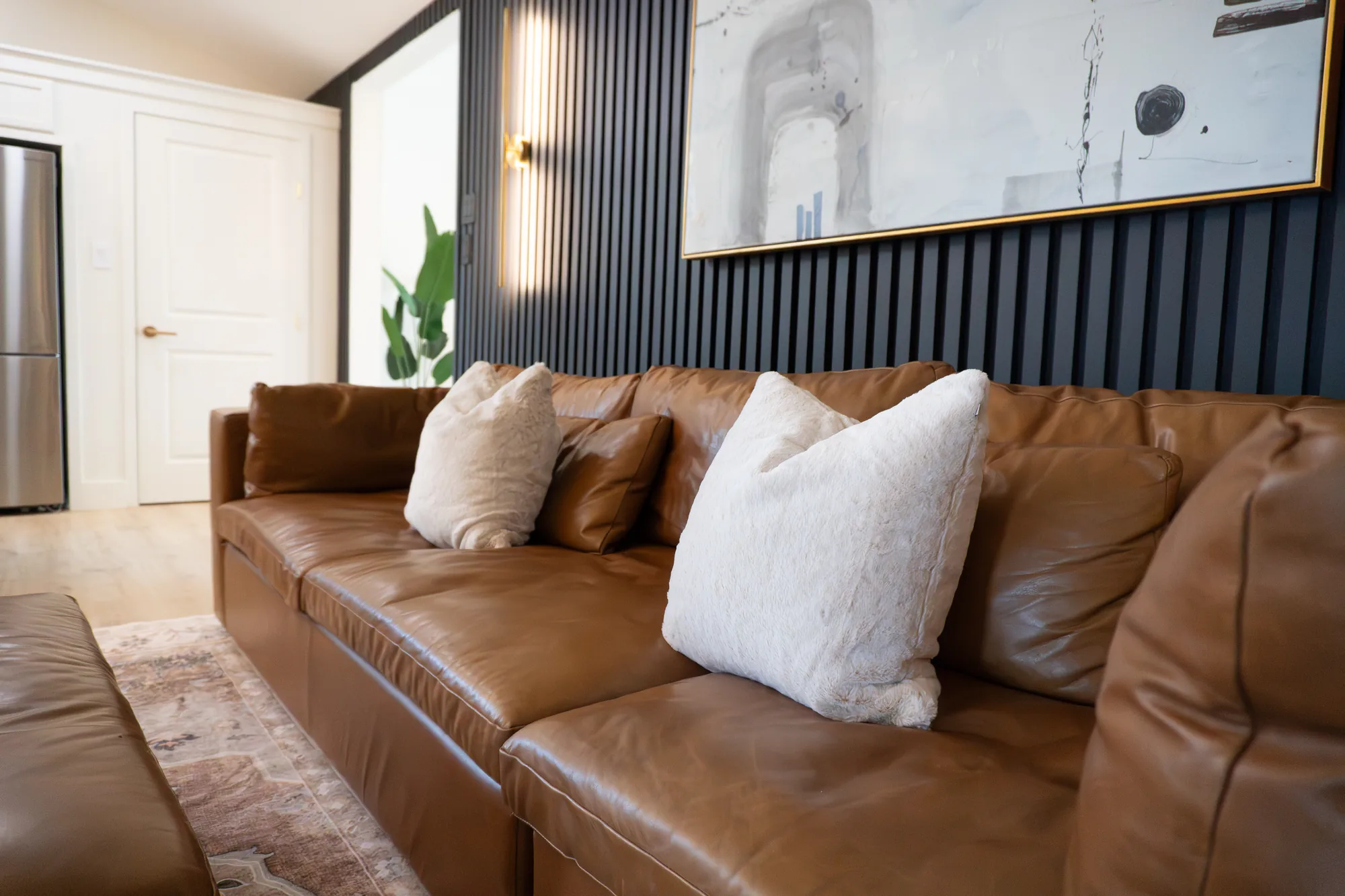 Leather sofa detail